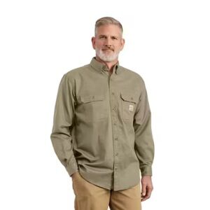 Men's Carhartt FR Khaki Button-Up Shirt